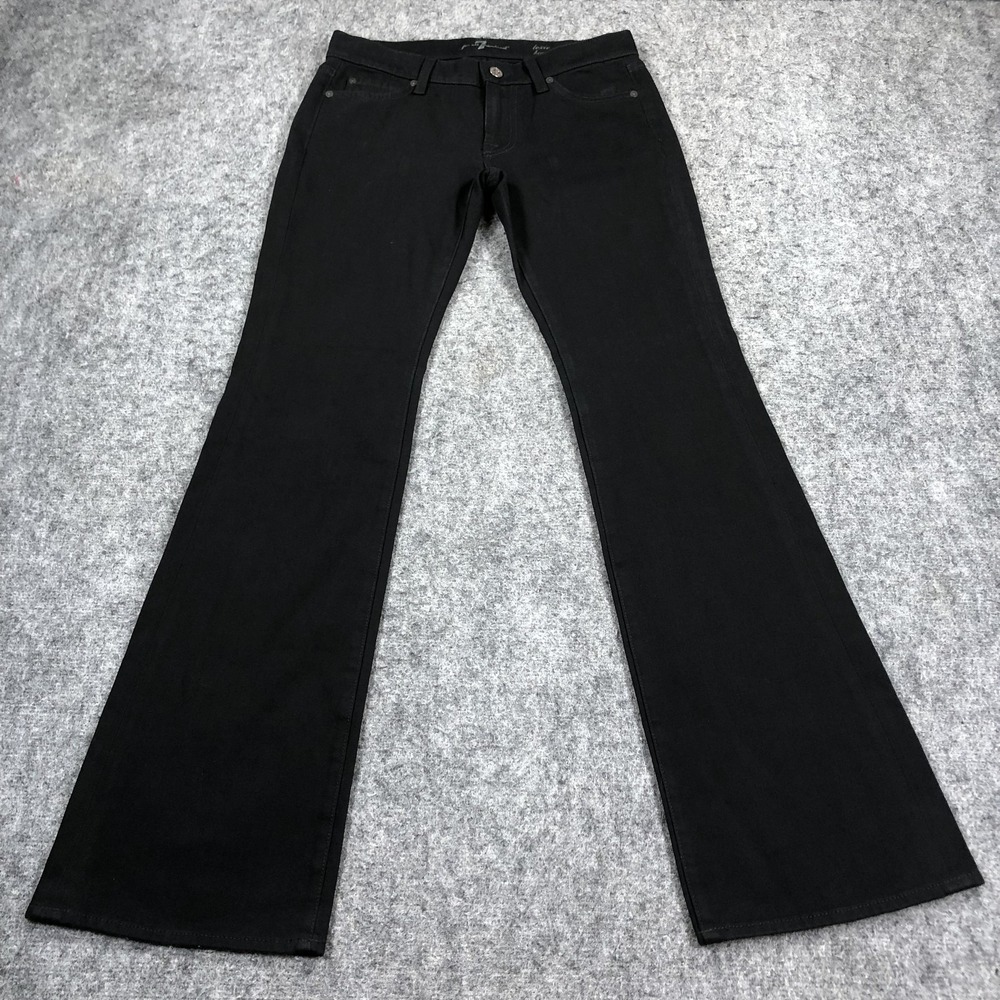 7 For All Mankind Lexie Jeans Womens 27 P PET Black Low Rise Bootcut Denim